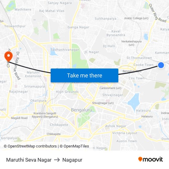Maruthi Seva Nagar to Nagapur map