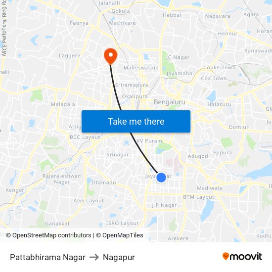 Pattabhirama Nagar to Nagapur map