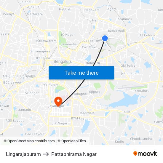 Lingarajapuram to Pattabhirama Nagar map