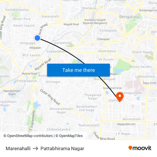 Marenahalli to Pattabhirama Nagar map