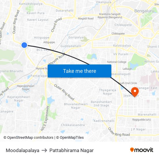 Moodalapalaya to Pattabhirama Nagar map
