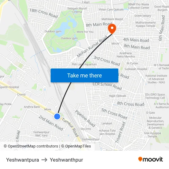 Yeshwantpura to Yeshwanthpur map