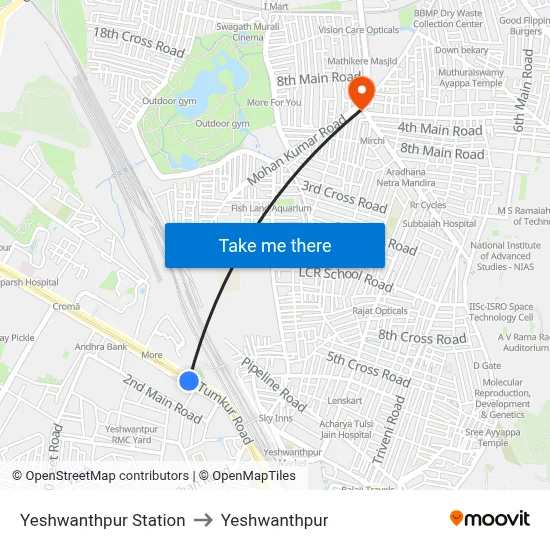 येशवंतपुर स्टेशन to येशवंतपुर map