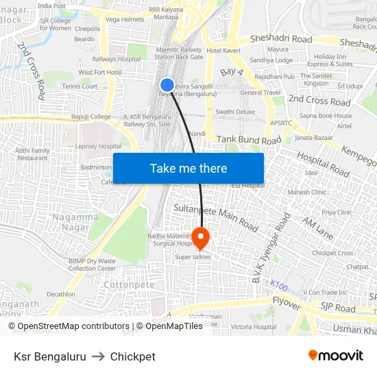 Ksr Bengaluru to Chickpet map
