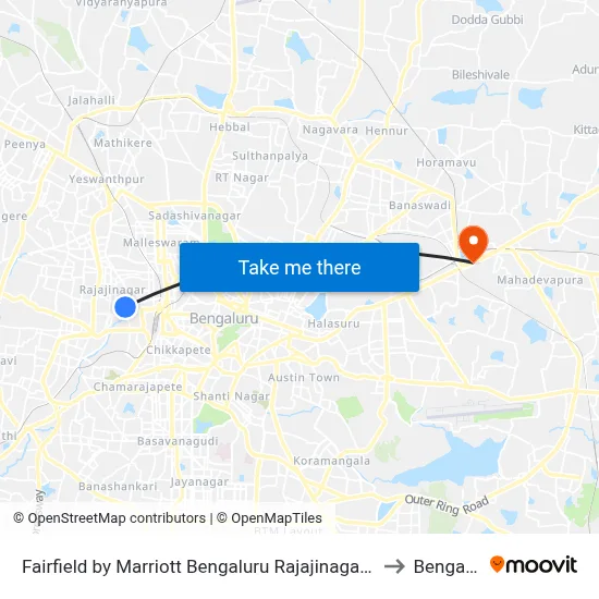 Fairfield by Marriott Bengaluru Rajajinagar Bangalore to Bengaluru map