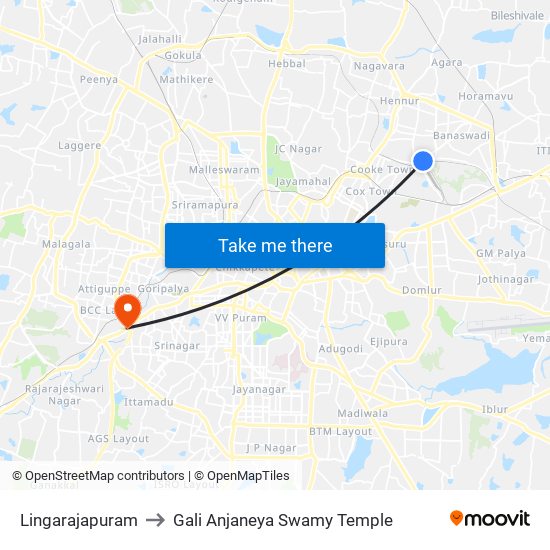 Lingarajapuram to Gali Anjaneya Swamy Temple map