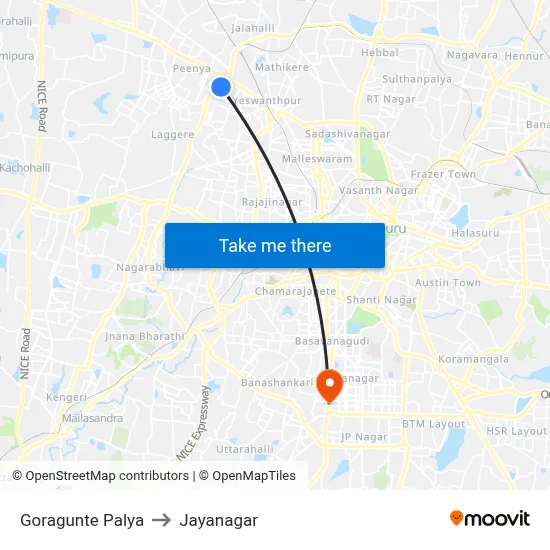 गोरागुंटे पल्या to जयनगर map
