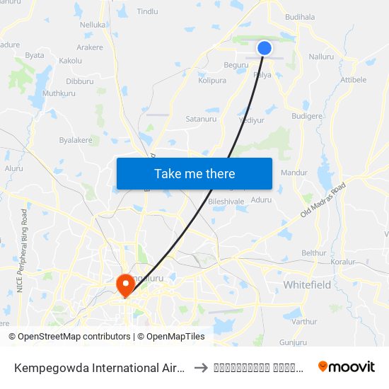 Kempegowda International Airport to विक्टोरिया हॉस्पिटल map