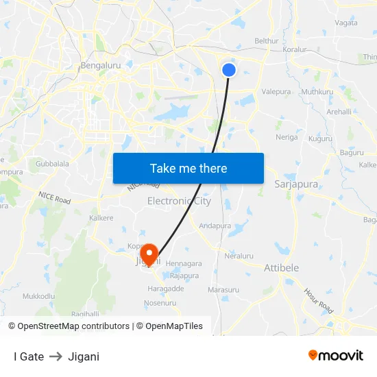 I Gate to Jigani map