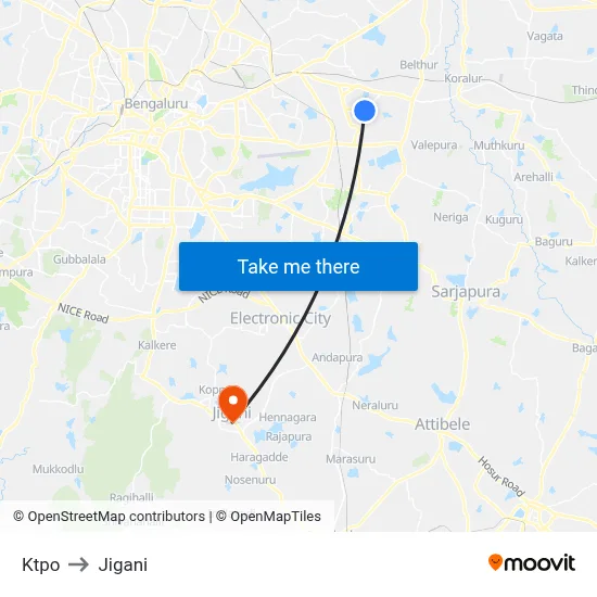 Ktpo to Jigani map
