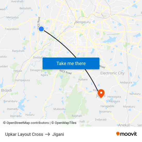 Upkar Layout Cross to Jigani map