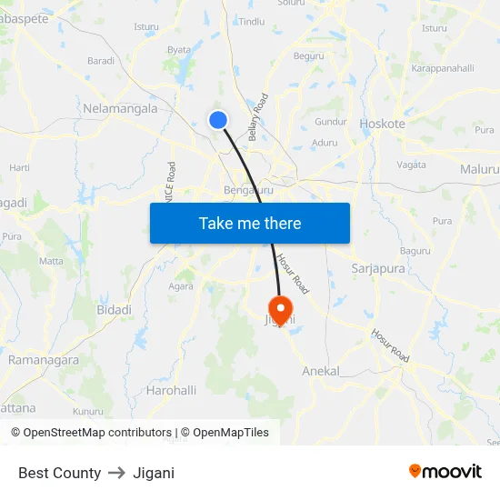 Best County to Jigani map