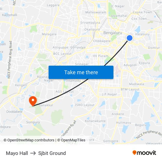 Mayo Hall to Sjbit Ground map