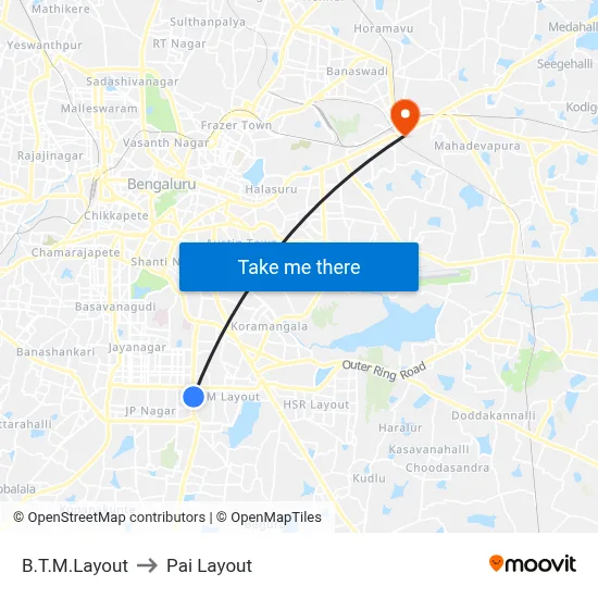 B.T.M.Layout to Pai Layout map