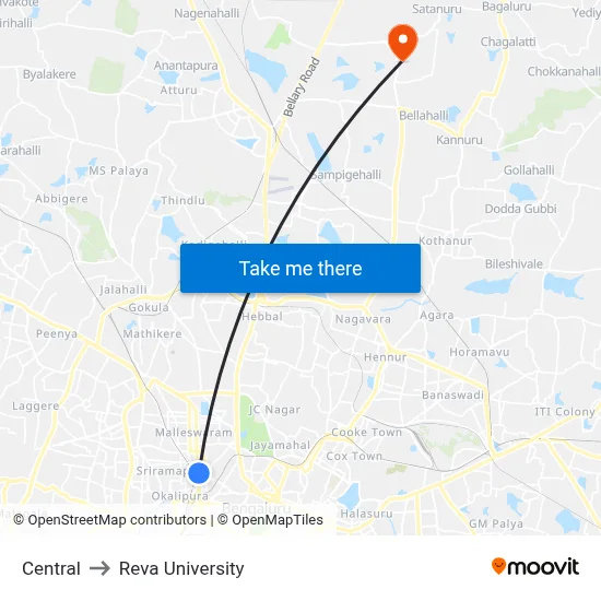 Central to Reva University map