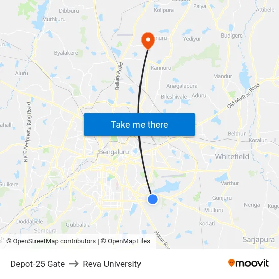 Depot-25 Gate to Reva University map