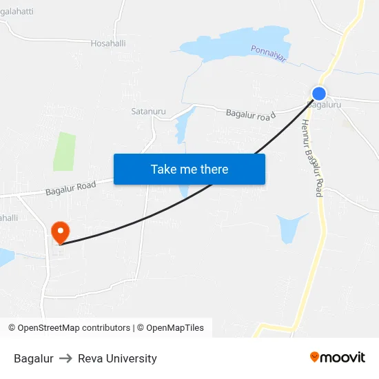 Bagalur to Reva University map