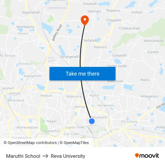 Maruthi School to Reva University map
