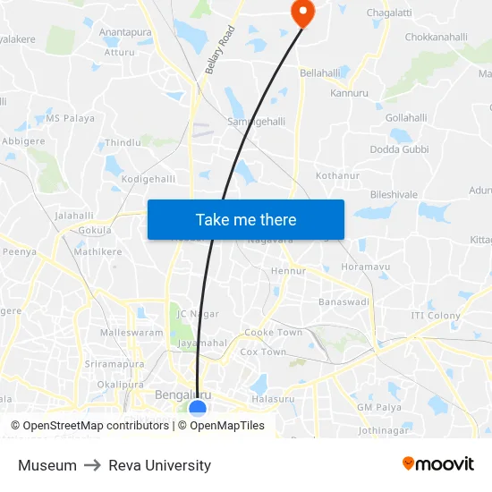 Museum to Reva University map