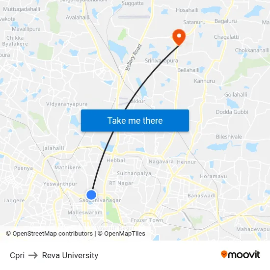 Cpri to Reva University map