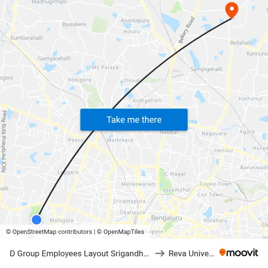 D Group Employees Layout Srigandhada Kaval to Reva University map