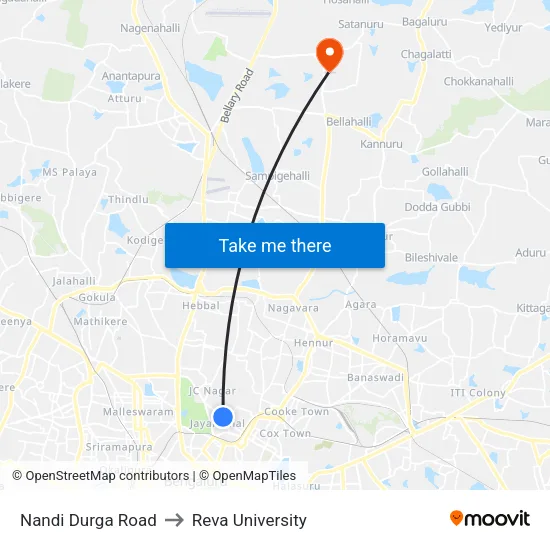 Nandi Durga Road to Reva University map