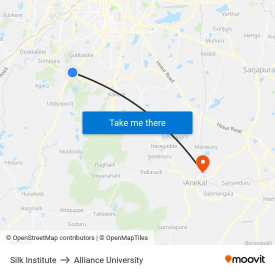 Silk Institute to Alliance University map