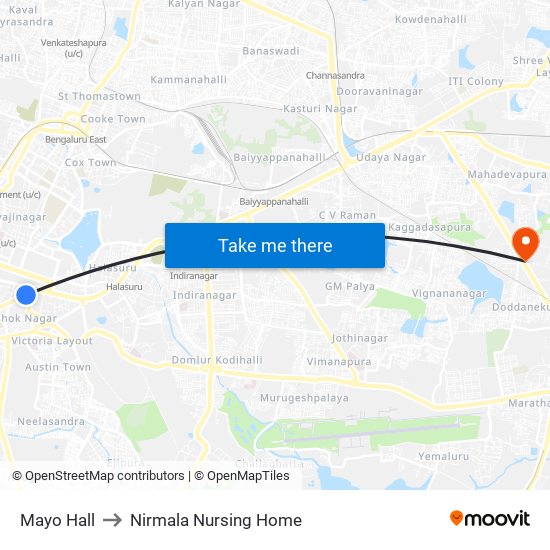 Mayo Hall to Nirmala Nursing Home map