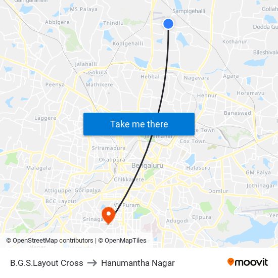B.G.S.Layout Cross to Hanumantha Nagar map