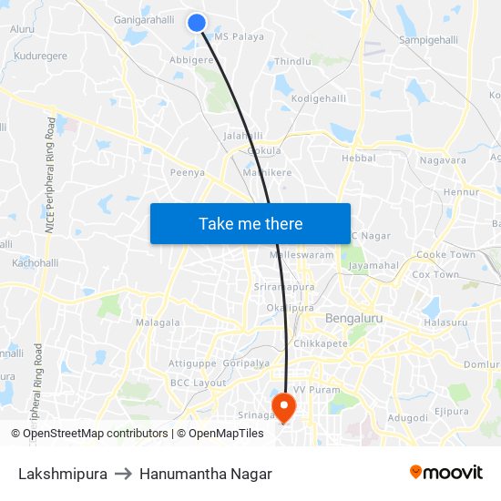 Lakshmipura to Hanumantha Nagar map