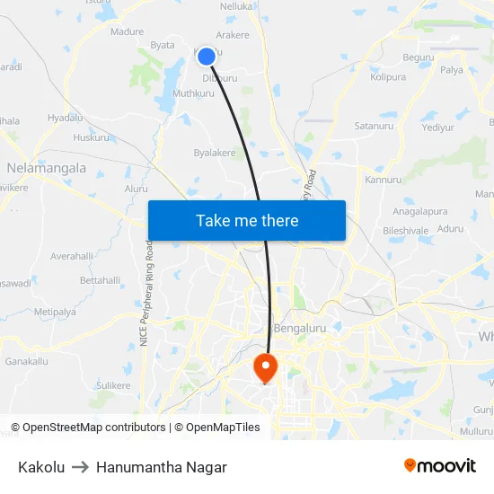 Kakolu to Hanumantha Nagar map