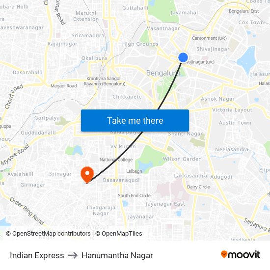 Indian Express to Hanumantha Nagar map