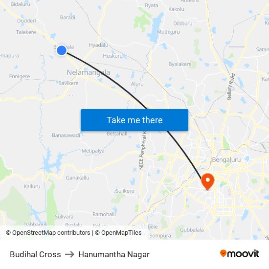 Budihal Cross to Hanumantha Nagar map