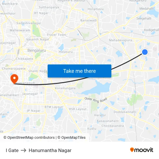 I Gate to Hanumantha Nagar map