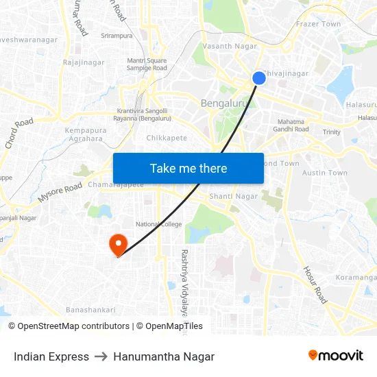 Indian Express to Hanumantha Nagar map