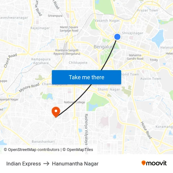 Indian Express to Hanumantha Nagar map