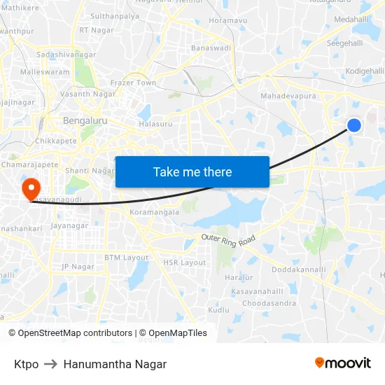 Ktpo to Hanumantha Nagar map
