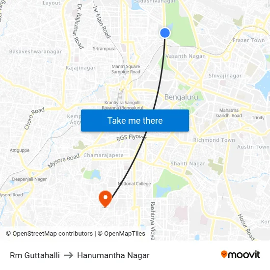 Rm Guttahalli to Hanumantha Nagar map