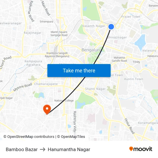 Bamboo Bazar to Hanumantha Nagar map