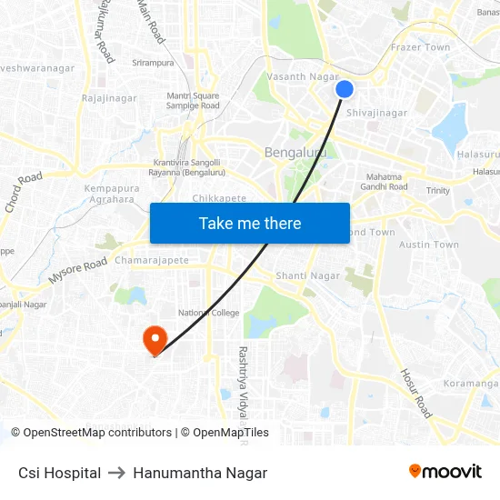 Csi Hospital to Hanumantha Nagar map