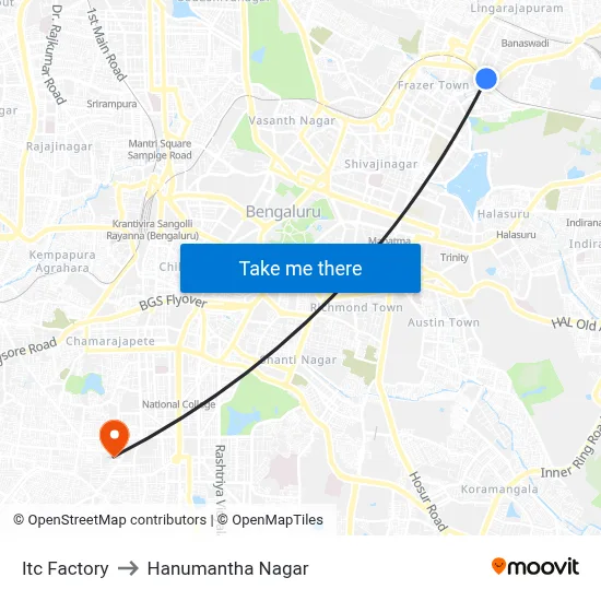 Itc Factory to Hanumantha Nagar map