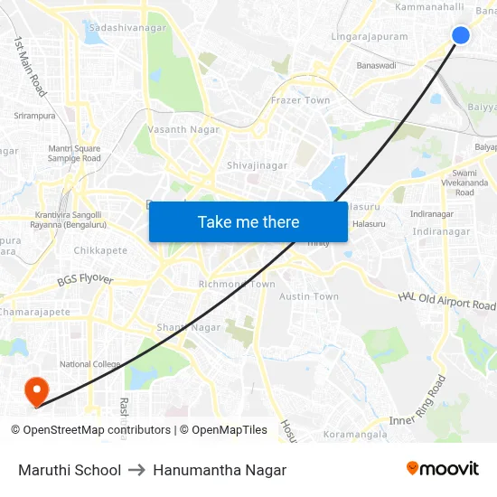 Maruthi School to Hanumantha Nagar map