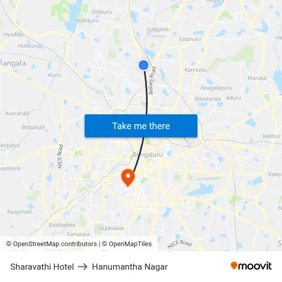 Sharavathi Hotel to Hanumantha Nagar map