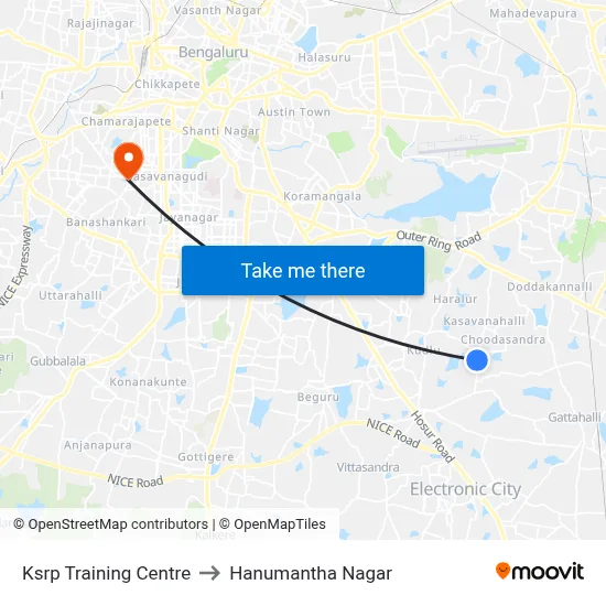 Ksrp Training Centre to Hanumantha Nagar map