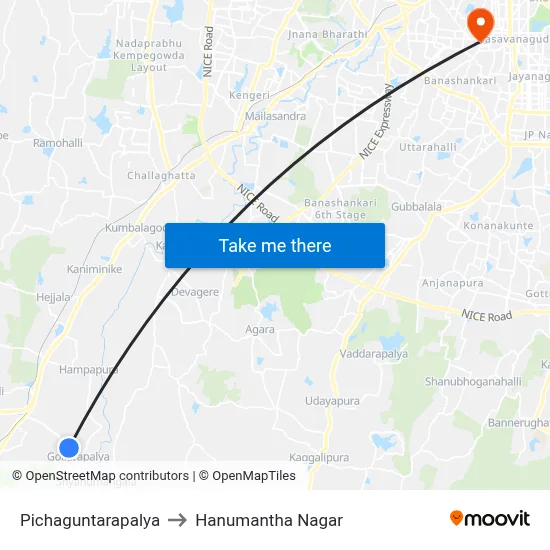 Pichaguntarapalya to Hanumantha Nagar map