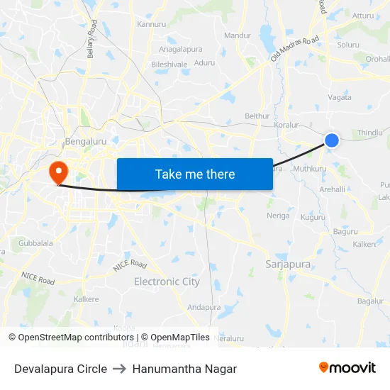 Devalapura Circle to Hanumantha Nagar map