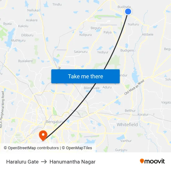 Haraluru Gate to Hanumantha Nagar map