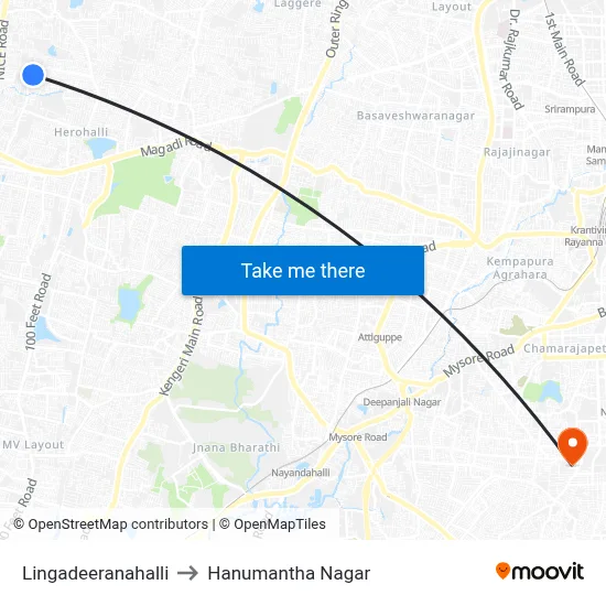 Lingadeeranahalli to Hanumantha Nagar map