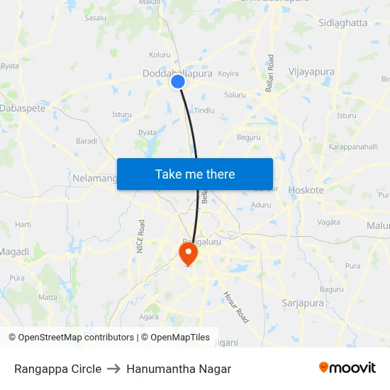 Rangappa Circle to Hanumantha Nagar map