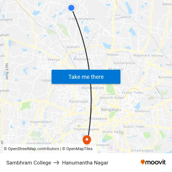 Sambhram College to Hanumantha Nagar map